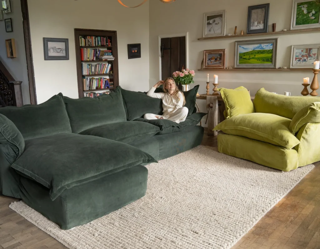 Budget Green Living Room
